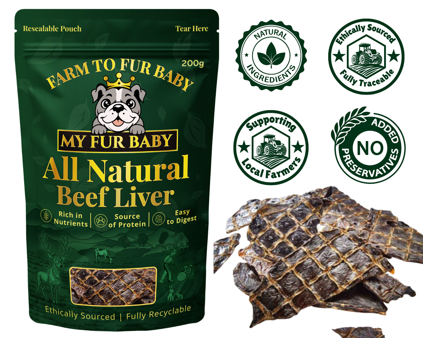 Air-Dried Beef Liver – Natural Nutrient-Rich Dog Treats