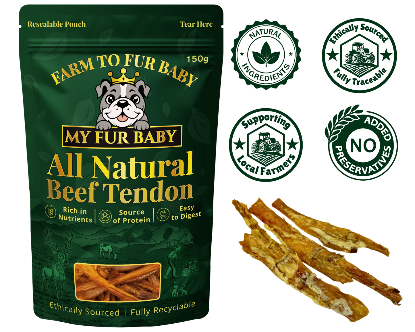 Beef Tendon Long-Lasting Natural Chew