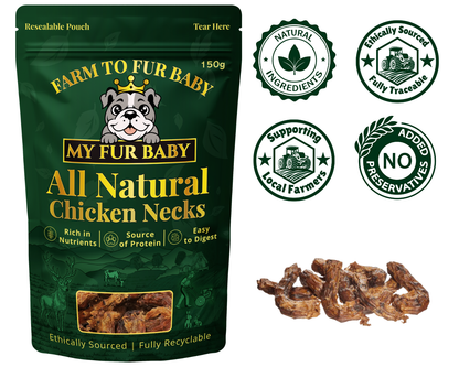 Air-Dried Chicken Necks – Natural Crunchy Chews for Dogs