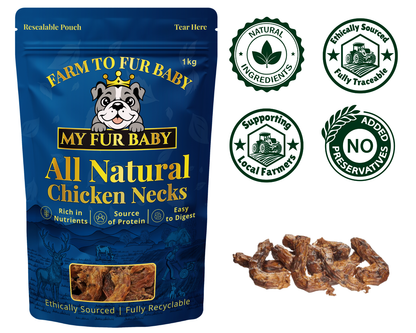 Air-Dried Chicken Necks – Natural Crunchy Chews for Dogs