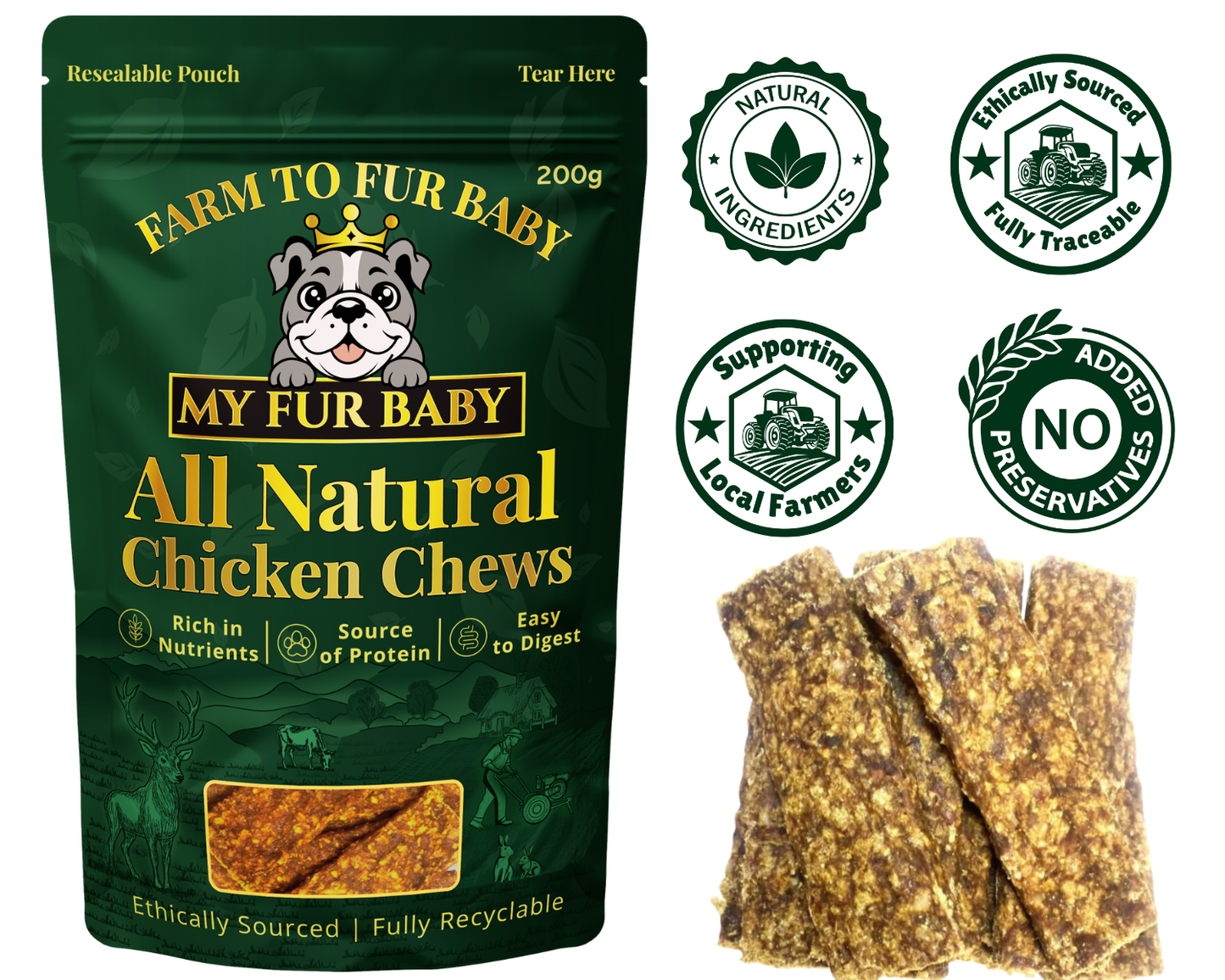 Natural Air-Dried Chicken Meat Strips
