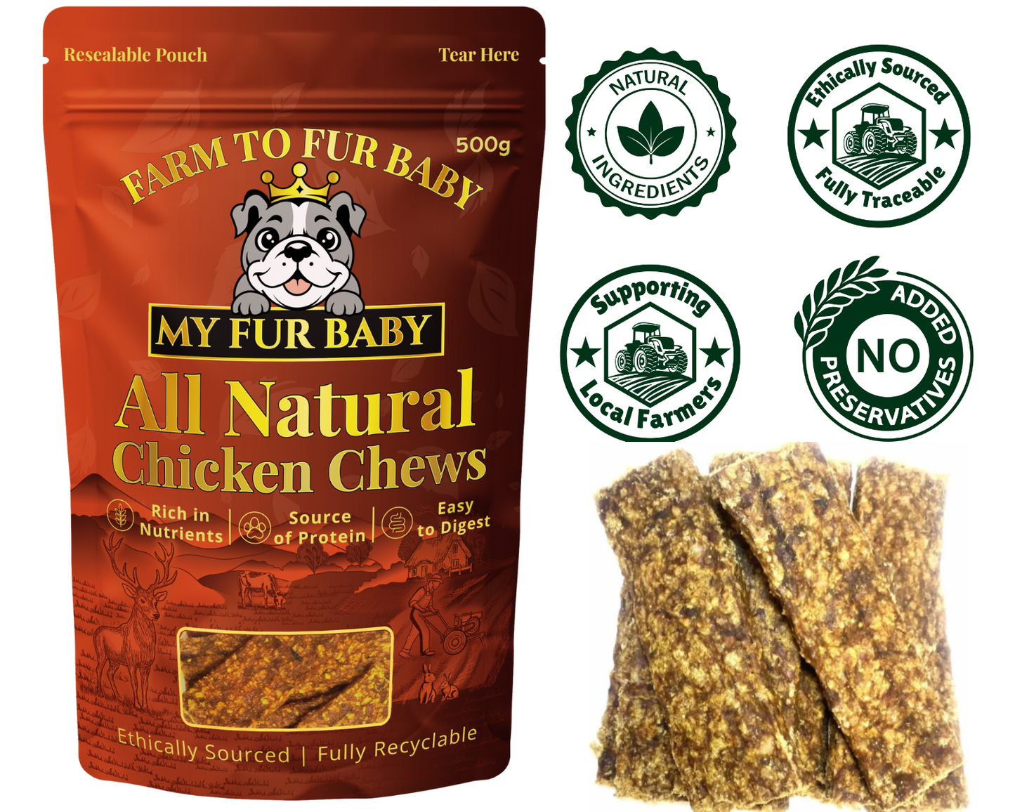 Natural Air-Dried Chicken Meat Strips