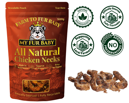 Air-Dried Chicken Necks – Natural Crunchy Chews for Dogs