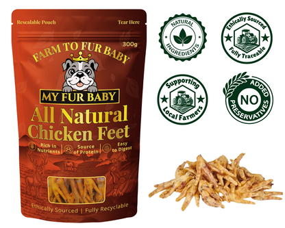 Air-Dried Chicken Feet – Natural Crunchy Chews for Dogs