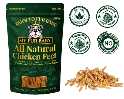 Air-Dried Chicken Feet – Natural Crunchy Chews for Dogs