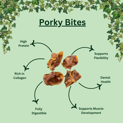 Porky Bites – Natural Inner Pig Ear Chews for Dogs