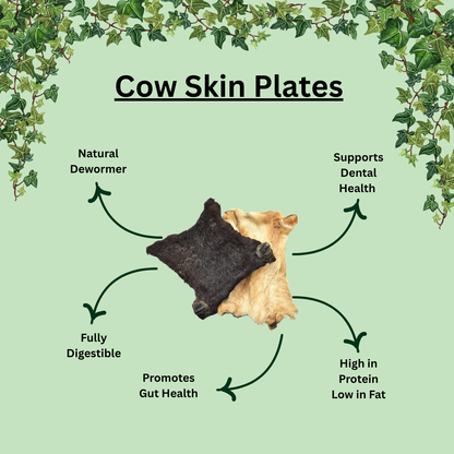 Cut Hairy Cow Skin Plates – Natural Long-Lasting Chews for Dogs