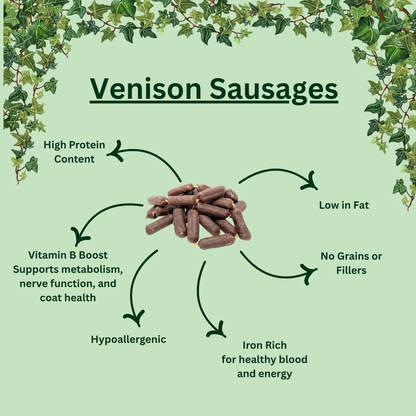 Natural Air-Dried Venison Sausages for Dogs