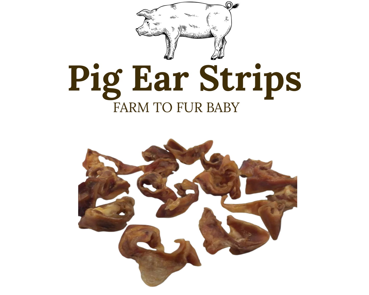 Pig Ear Strips – Natural Chewy Pork Treats for Dogs