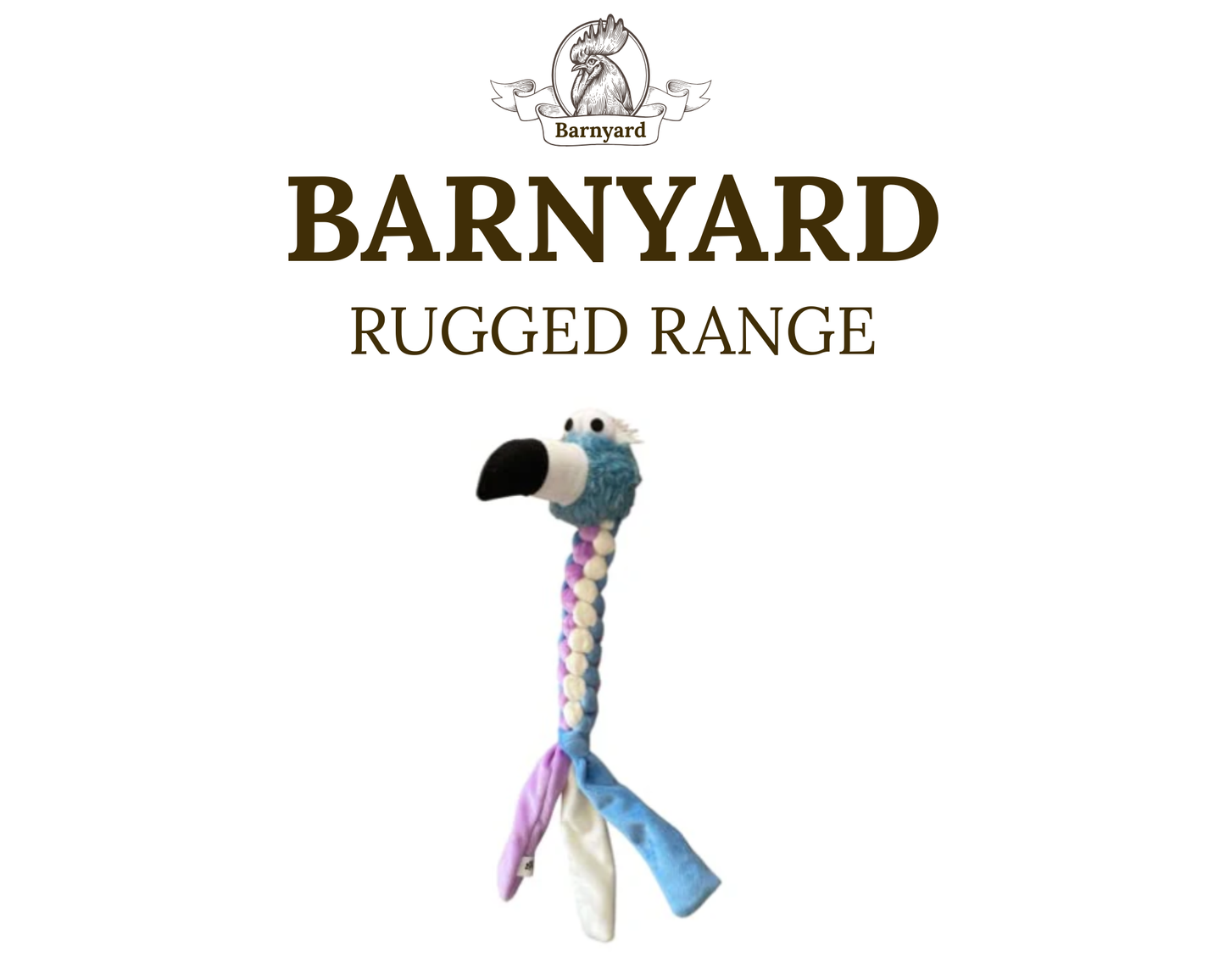 Betty the Barn Bird 40 cm 3-Tone Plush & Rope Squeaky Dog Toy
