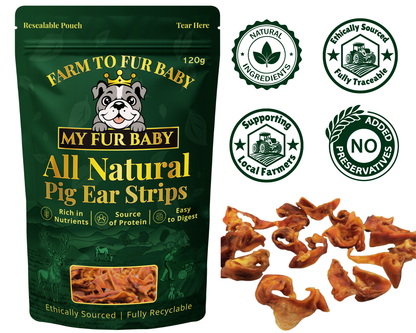 Pig Ear Strips – Natural Chewy Pork Treats for Dogs