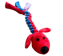 Rusty the Farm Hound 40 cm Plush & Rope Squeaky Dog Toy