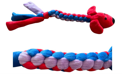 Rusty the Farm Hound 40 cm Plush & Rope Squeaky Dog Toy