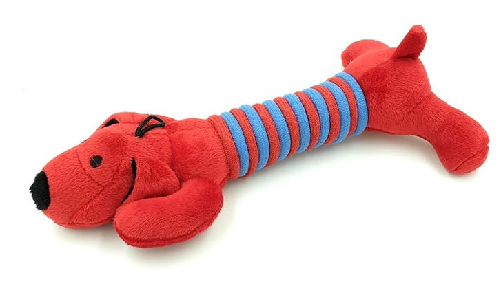Cooper & Barney the Barnyard Dogs 30 cm Longbellies Plush & Rope Squeaky Dog Toy