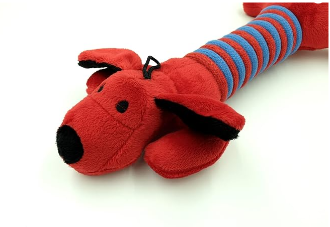 Cooper & Barney the Barnyard Dogs 30 cm Longbellies Plush & Rope Squeaky Dog Toy