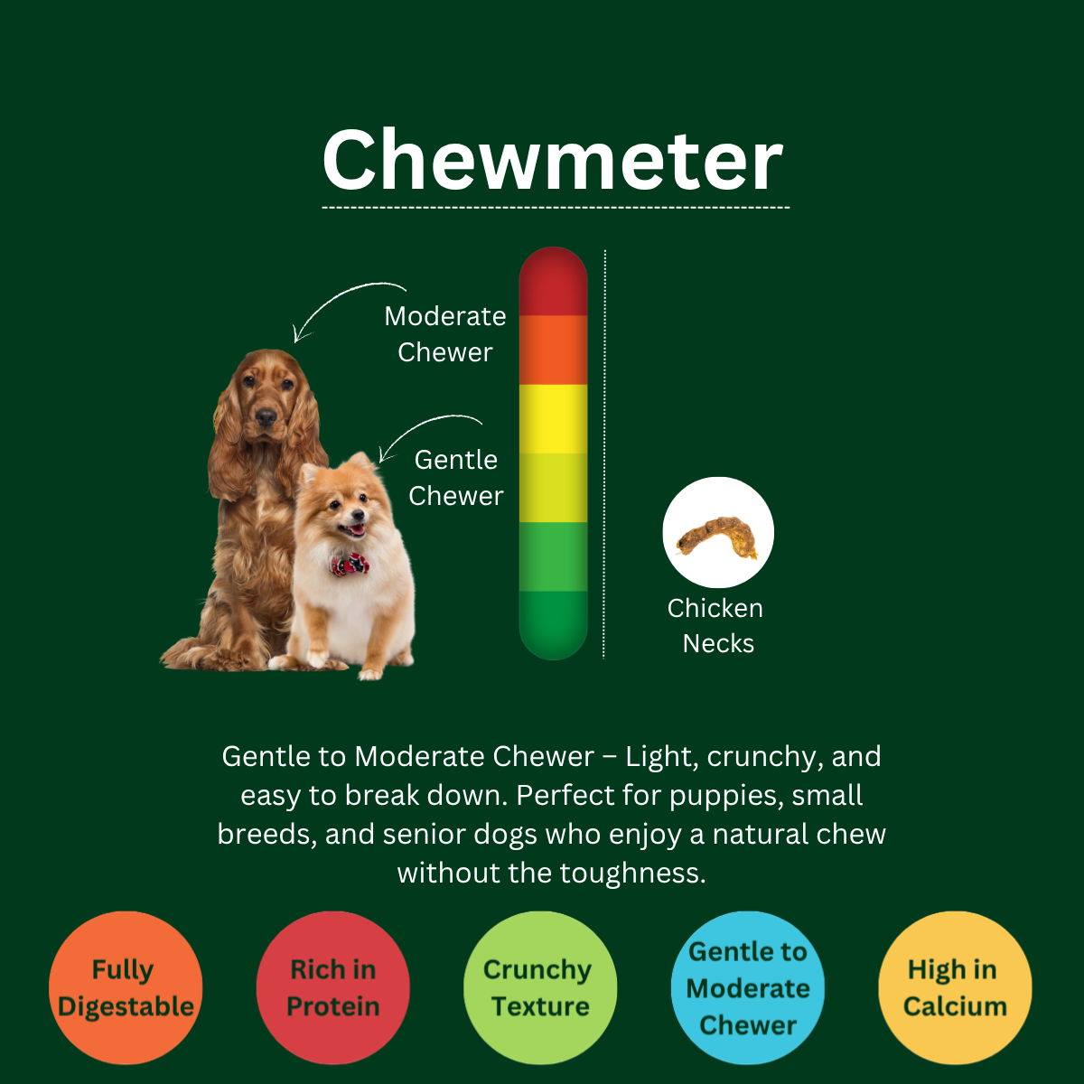 Air-Dried Chicken Necks – Natural Crunchy Chews for Dogs