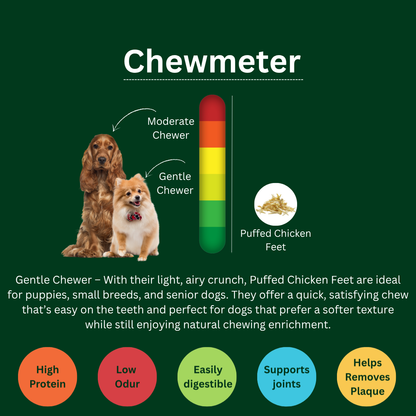 Puffed Chicken Feet – Light & Crunchy Natural Dog Treat