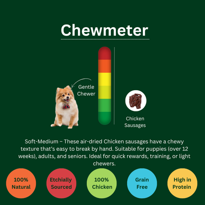 Natural Air-Dried Chicken Sausages for Dogs