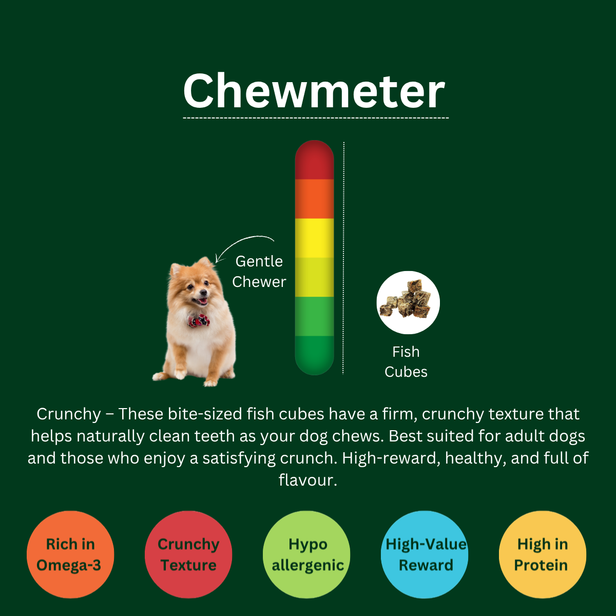 Natural Air-Dried Fish Cubes for Dogs